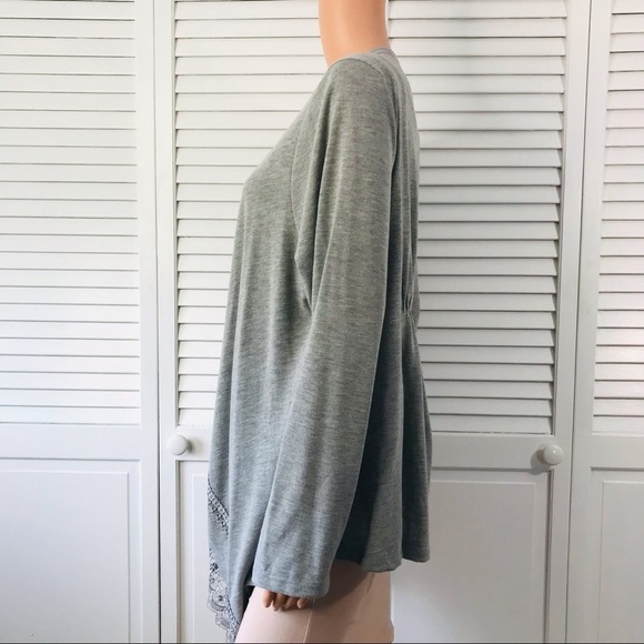 2/$50 LIVE AND LET LIVE Heather Gray Open Front Cardigan Size 1X - Picture 3 of 9